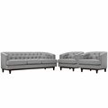 Modway Furniture Coast Living Room Sofa Set, Light Gray - Set of 3 EEI-2448-LGR-SET